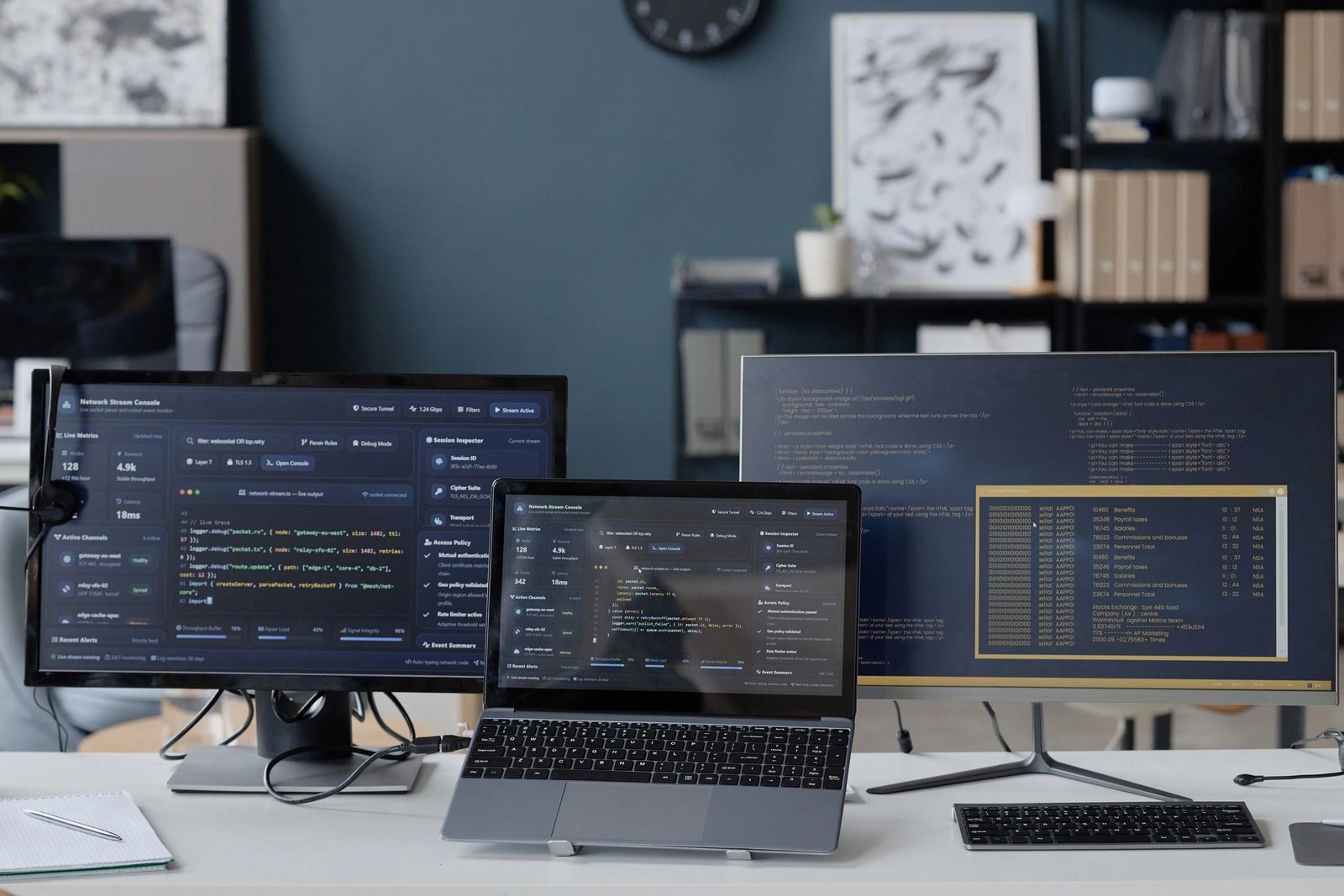Analytics and system monitoring dashboard